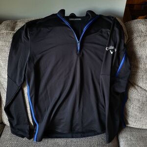Callaway Black Pullover Golf Jacket with Blue Accents